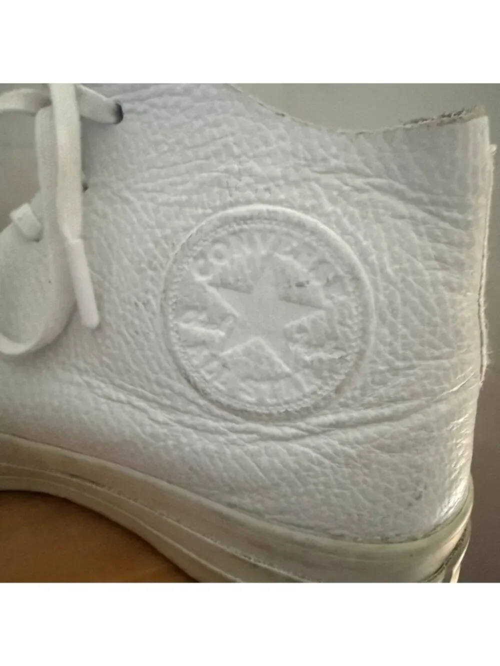 Converse Chuck Taylor All Star Mens Size 5 White Leather Prime Hi Top Sneakers - Picture 15 of 15